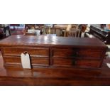 A 19th century mahogany four drawer table top collectors chest