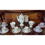 A Wedgwood strawberry hill pattern bone china coffee service to seat six.