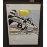 A Lichtenstein print framed and glazed