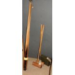 A set of two vintage polo sticks, a coll