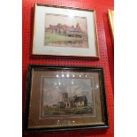 A framed watercolour of Oast House toget