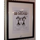A framed art print Do Cats Kiss? 43 x 33
