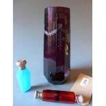 A Victorian Ruby Glass double perfume bo