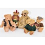 A Set Of 5 Vintage Limited Edition Teddy Bears Inc