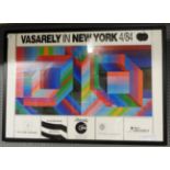 Victor Vasarely New York poster limited edition 4/84, signed and annotated lower right,