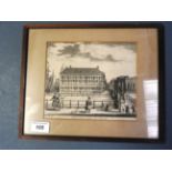 An etching of architectural scene,
