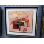 Clarke Hutton, (1968 - 1982) abstract study signed lower right, oil on board, 29cm x 26cm, framed.