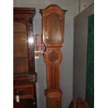 A 19th Century French provincial pine longcase clock, by Auber of Criquetot,