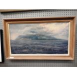 Charles Harbacker ARCA, 'storm over samothrace' oil on canvas, signed lower left,