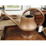 A late 19th Century/early 20th Century French copper watering can