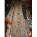 An antique Persian heriz design runner,