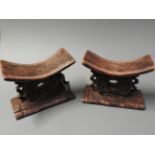 A pair of African Ashanti headrests