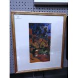 A framed 20th Century John Warner pastel Vluru/Ayers rock Australian