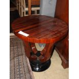 An Art Deco design exotic wood veneered occasional table,