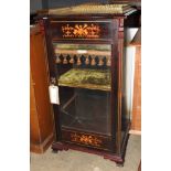 A late 19th Century Victorian rosewood and marquetry inlaid music cabinet,