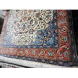 A fine central Persian part silk nain rug, 200cm x 120cm,