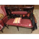 A 19th Century Continental red walnut two seater settee,