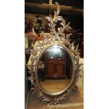 A French Louis XVI design silvered wall mirror,