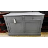 A grey painted pine side cabinet,