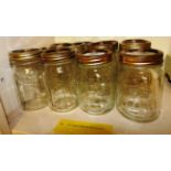 A set of twelve vintage glass Mason jars (12)