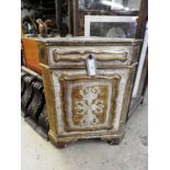 A Venetian design gilt and papier mache corner cabinet,