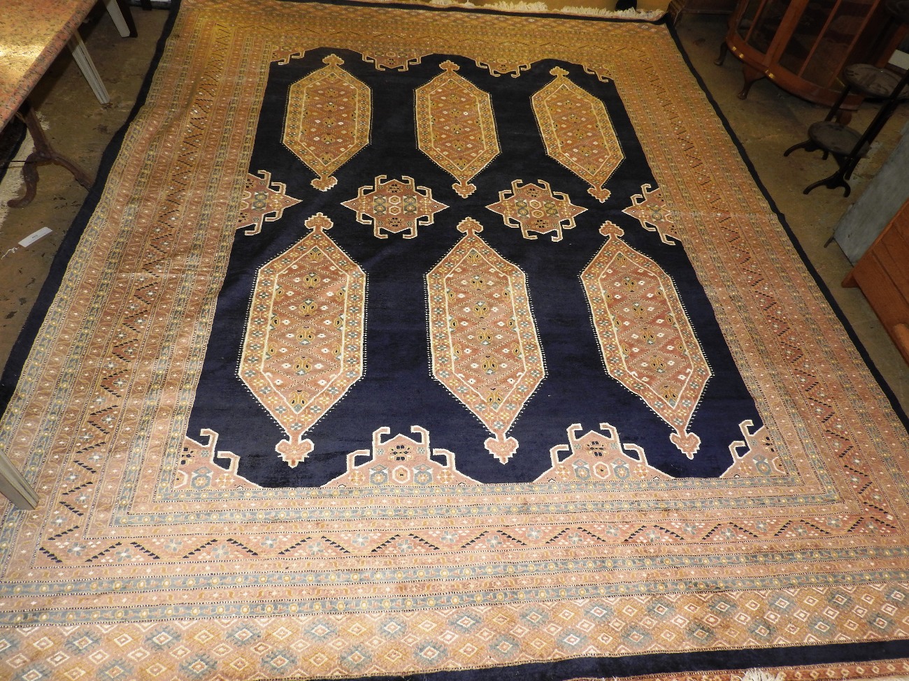 An extremely fine part silk Pakistani rug,