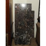 A slab of mottled marble,