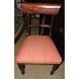 A set of five Regency mahogany chairs,