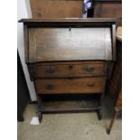 An Edwardian oak bureau,