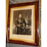 A fine quality maple framed mezzotint of a Naval Officer