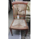 A 19th Century fruitwood country chair with rush seat