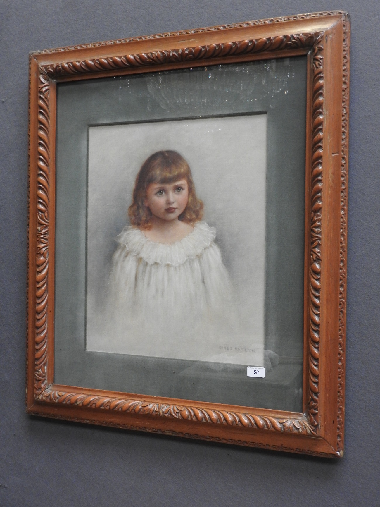 Innes Hamilton, (1899-1927), pastel drawing of a girl, signed lower right, - Image 2 of 4