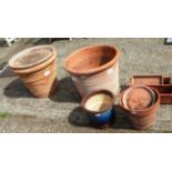 A collection of various terracotta plant pots (qty)