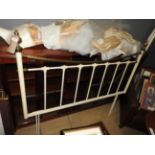 A 20th Century Continental painted metalwork bedstead 150cm x 137cm