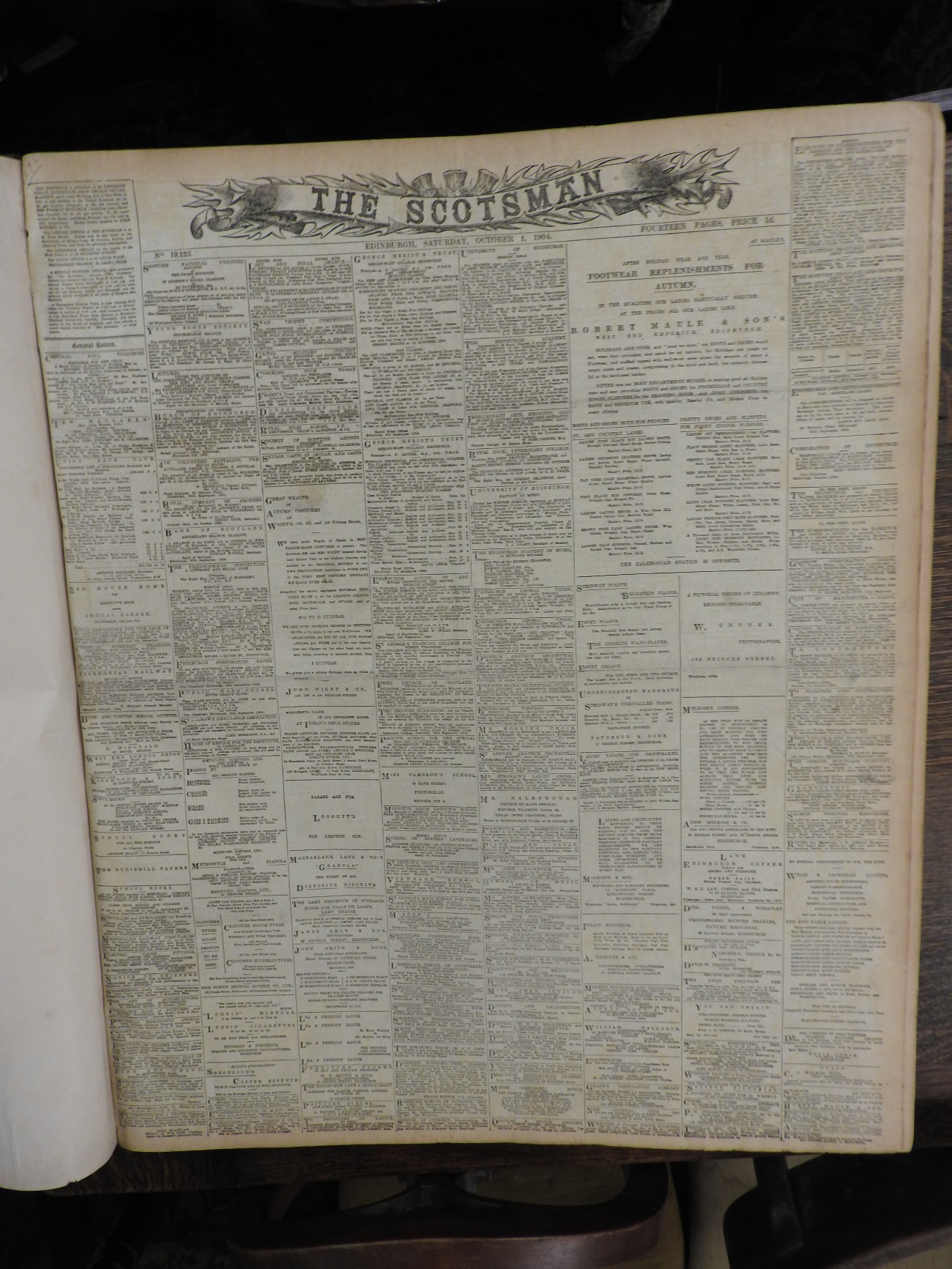 The Scotsman large bound leather book 1904