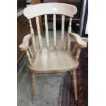 A set of eight pine kitchen chairs,