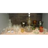 A large collection of cut glassware