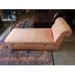 An Edwardian day bed ottoman,