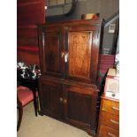 An 18th Century Georgian oak press cupboard,