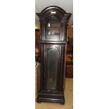 A Georgian design mahogany longcase clock carcass, having flanking columns,