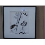 Marc Chagall,lithograph 'Bouquet with hand' 1957, framed.