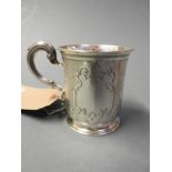 An early Victorian silver christening mug, engraved with Neptune and Salicia,