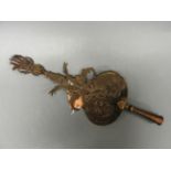 A French Masonic bronze staff finial