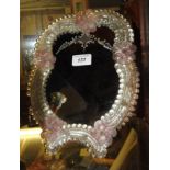 A vintage Venetian glass dressing table mirror.