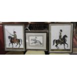 A set of three classical studies of horsemen.