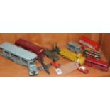 A colection of Dinky toys, busses,