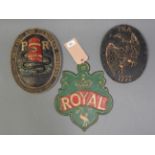 A set of three various painted metal insurance plaques (3)