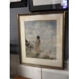A framed watercolour of an American Colonial mountaineous landscape, signed Henry Anelay,