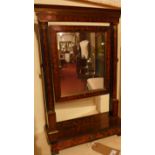 An early 19th century Continental mahogany and marquetry inlaid swing frame mirror,