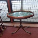 An Edwardian inlaid mahogany oval occasional table together with another similar with inset